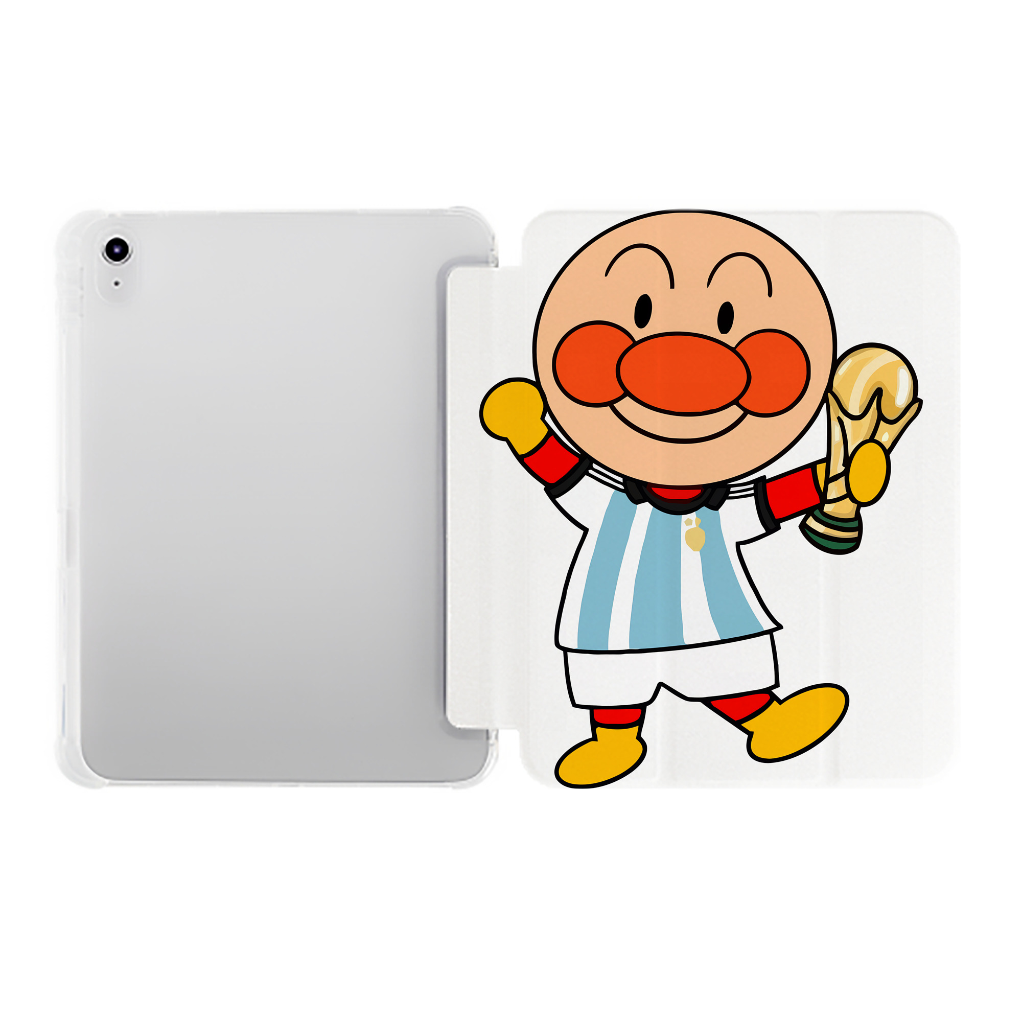 （画像用） アンパンマン Anpanman IPad ケース ペン収納付き 三つ折りスタンド PUレザー×シリコン 対応機種9.5/10.5/10.9インチ